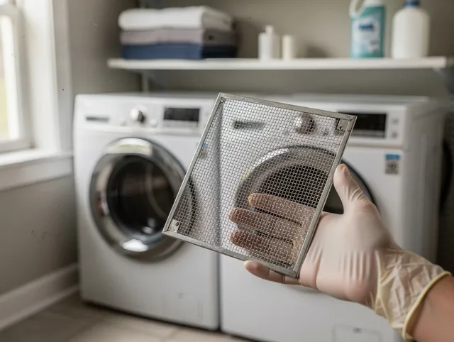 Black Forest Dryer Vent Cleaning specialist performing detailed lint trap cleaning service in Black Forest