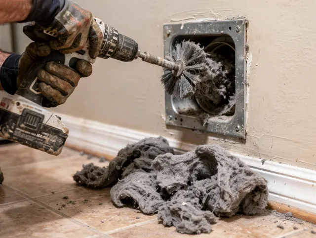 Certified Black Forest Dryer Vent Cleaning technician performing dryer vent cleaning in Black Forest