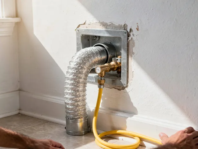 Black Forest Dryer Vent Cleaning certified technician performing specialized gas dryer vent cleaning in Black Forest